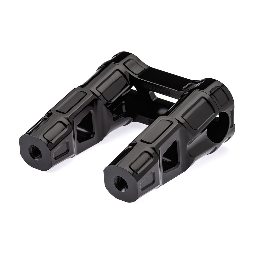 4" Straight Clamp Handlebar Risers for 1" Handlebars - Anodized Black-Bars & Risers-HellBend Custom Cycles