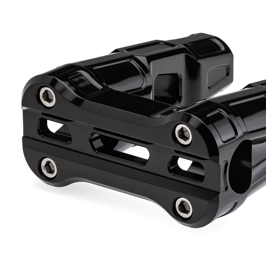 4" Straight Clamp Handlebar Risers for 1" Handlebars - Anodized Black-Bars & Risers-HellBend Custom Cycles