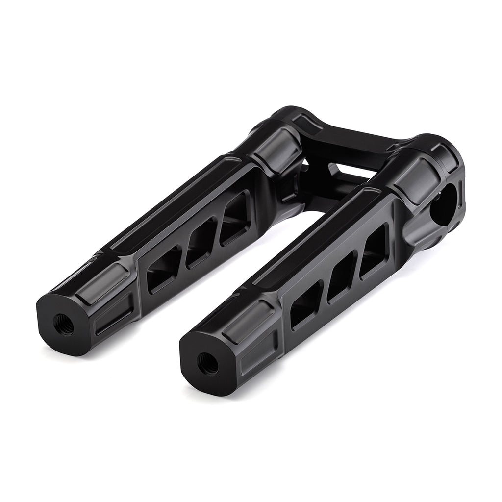 8" Straight Clamp Handlebar Risers for 1" Handlebars - Anodized Black-Bars & Risers-HellBend Custom Cycles