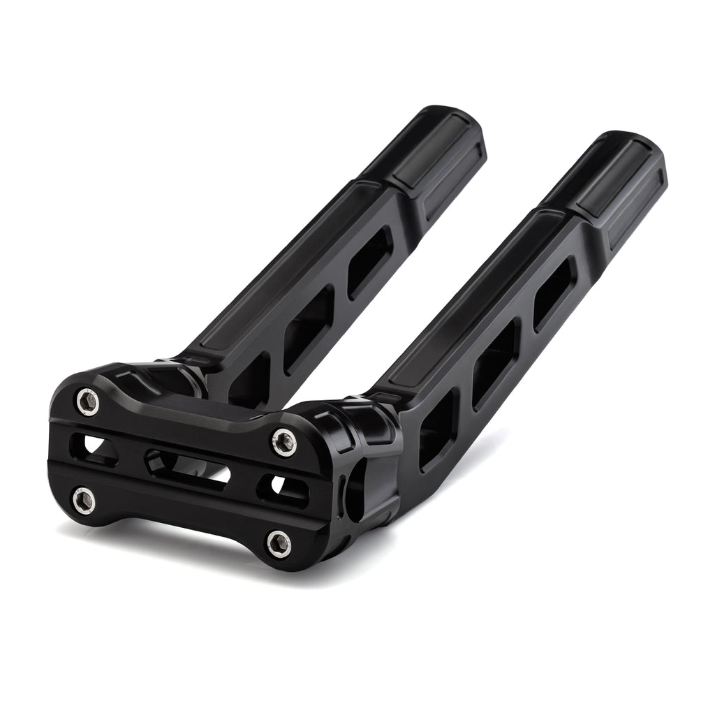 10" Pull-Back Clamp Handlebar Risers for 1" Handlebars - Anodized Black-Bars & Risers-HellBend Custom Cycles