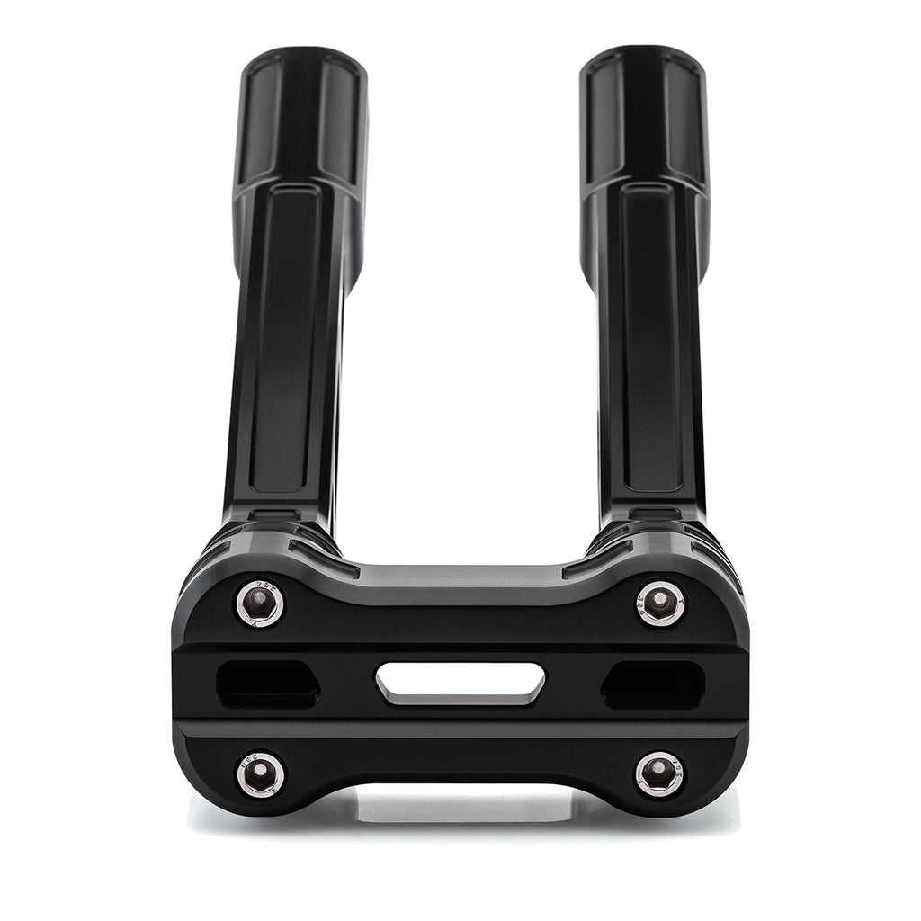 10" Pull-Back Clamp Handlebar Risers for 1" Handlebars - Anodized Black-Bars & Risers-HellBend Custom Cycles