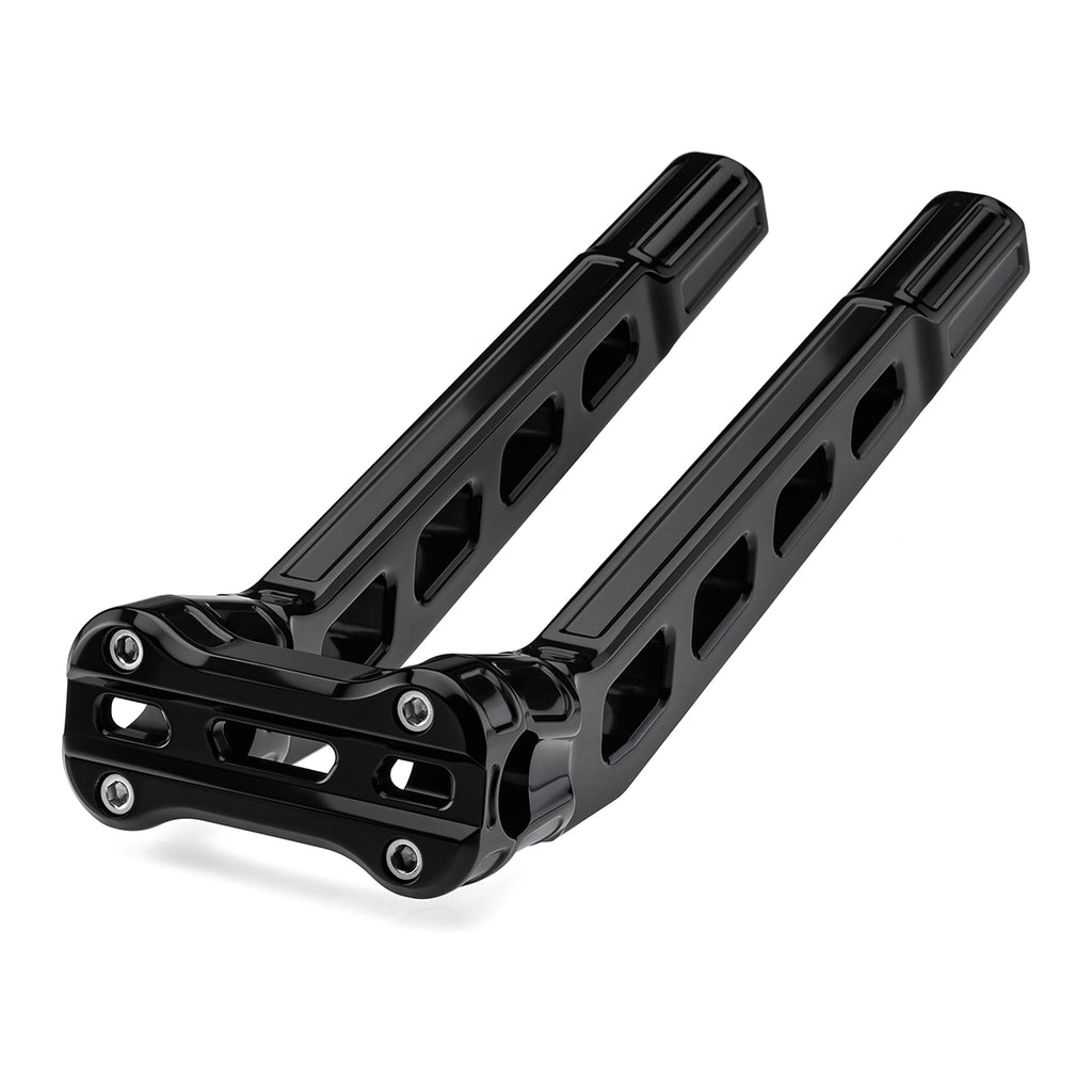 12" Pull-Back Clamp Handlebar Risers for 1" Handlebars - Anodized Black-Bars & Risers-HellBend Custom Cycles