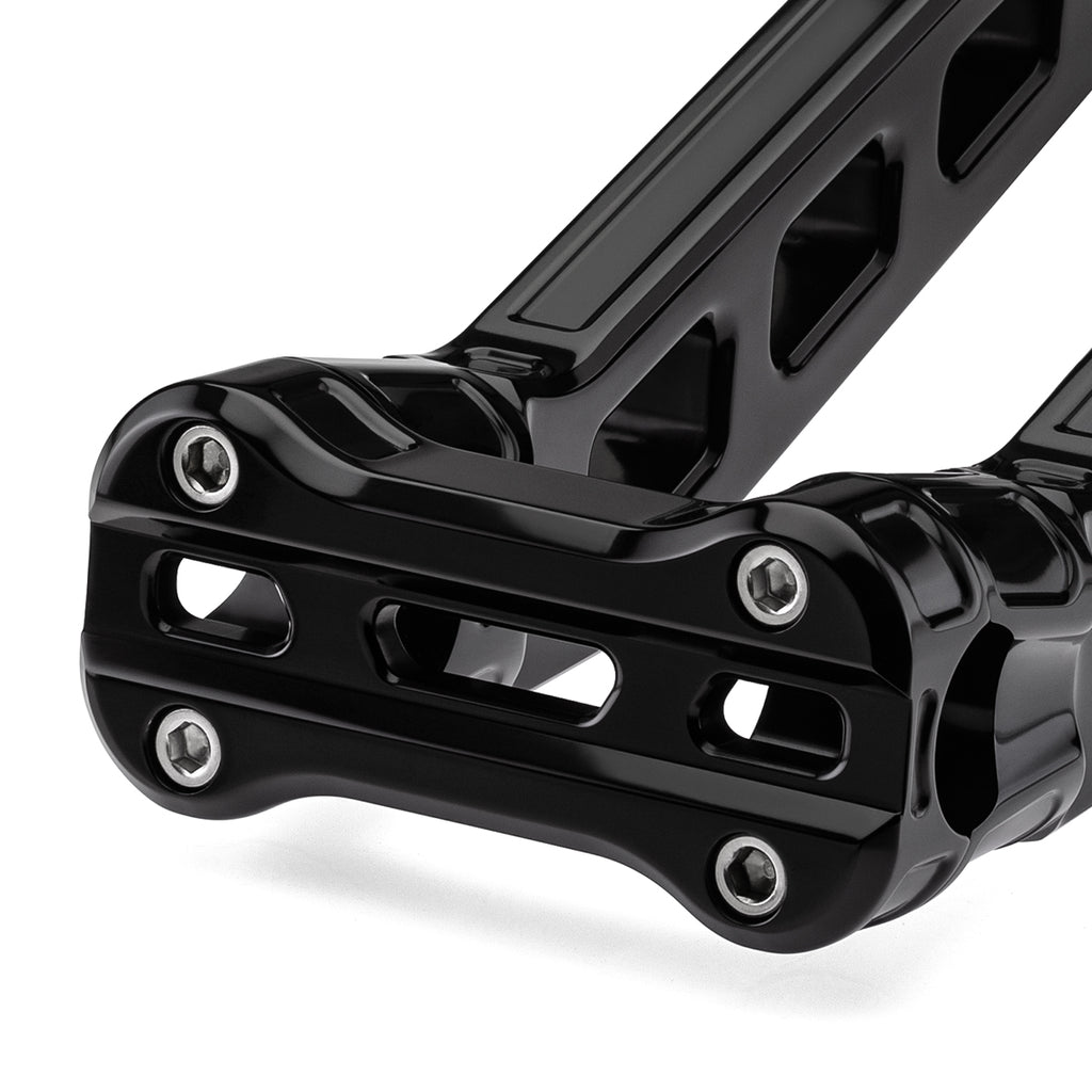 12" Pull-Back Clamp Handlebar Risers for 1" Handlebars - Anodized Black-Bars & Risers-HellBend Custom Cycles