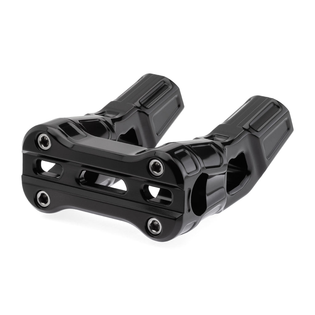 4" Pull-Back Clamp Handlebar Risers for 1" Handlebars - Anodized Black-Bars & Risers-HellBend Custom Cycles