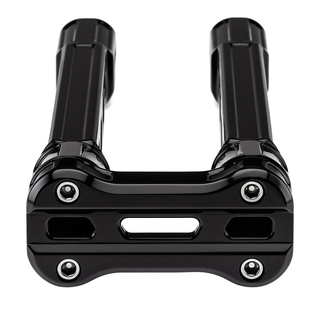 12" Straight Clamp Handlebar Risers for 1" Handlebars - Anodized Black-Bars & Risers-HellBend Custom Cycles