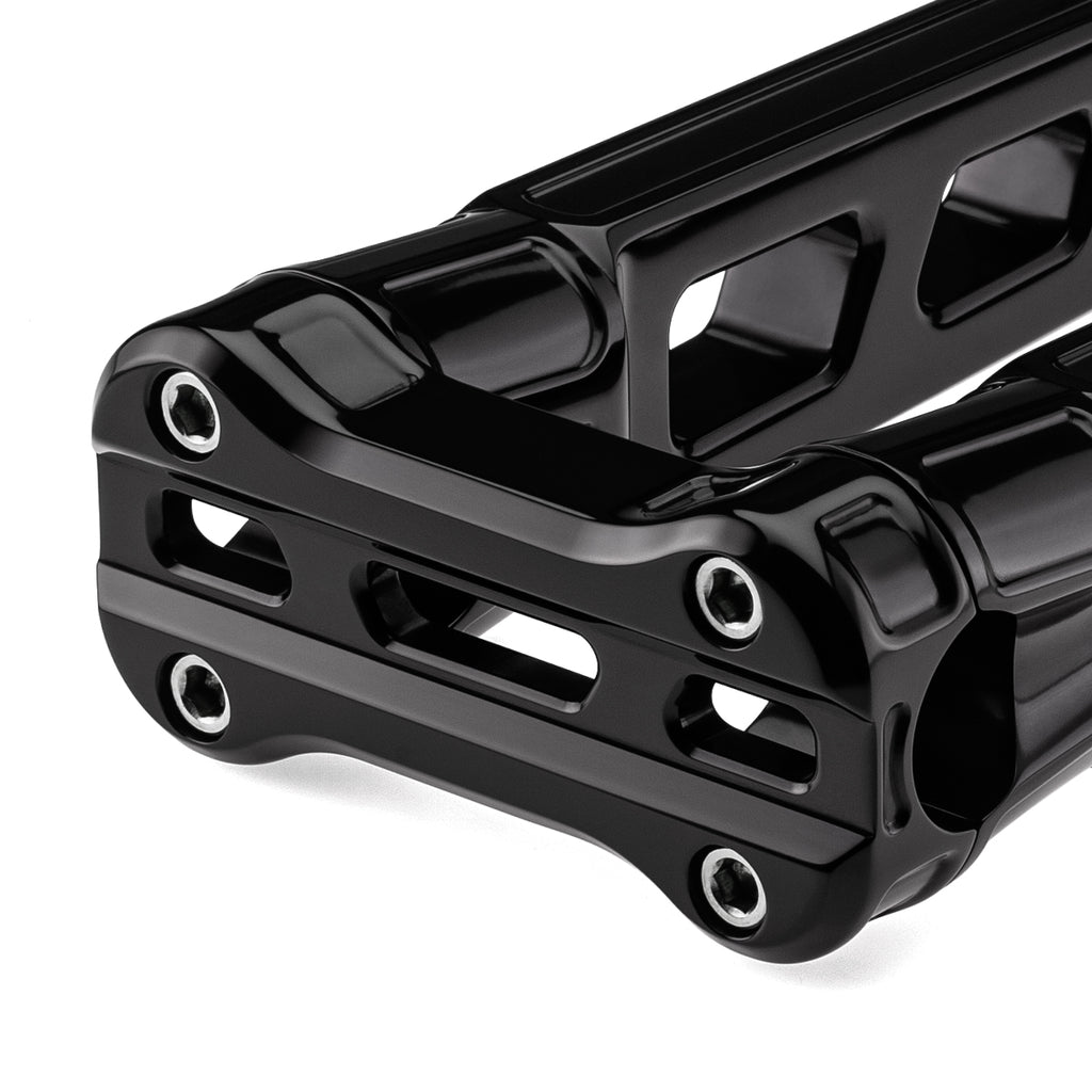 12" Straight Clamp Handlebar Risers for 1-1/8" Handlebars - Anodized Black-Bars & Risers-HellBend Custom Cycles