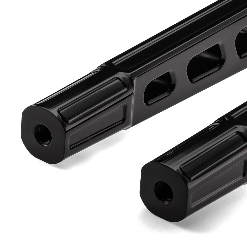 12" Straight Clamp Handlebar Risers for 1-1/8" Handlebars - Anodized Black-Bars & Risers-HellBend Custom Cycles