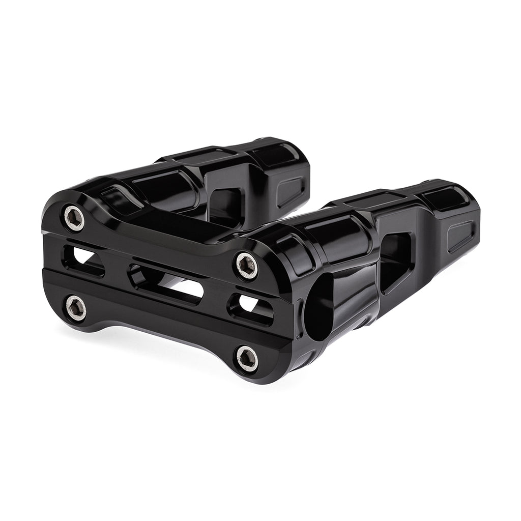 4" Straight Clamp Handlebar Risers for 1-1/8" Handlebars - Anodized Black-Bars & Risers-HellBend Custom Cycles