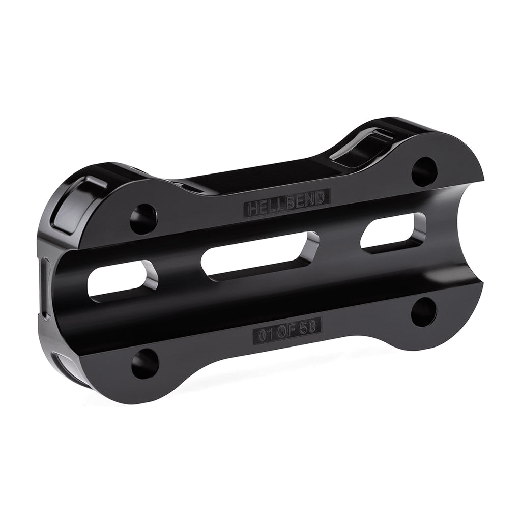 6" Straight Clamp Handlebar Risers for 1-1/8" Handlebars - Anodized Black-Bars & Risers-HellBend Custom Cycles