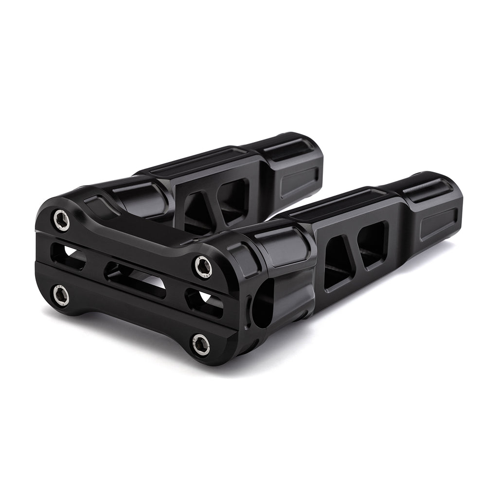 6" Straight Clamp Handlebar Risers for 1-1/8" Handlebars - Anodized Black-Bars & Risers-HellBend Custom Cycles