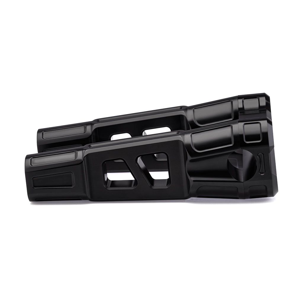6" Straight Clamp Handlebar Risers for 1-1/8" Handlebars - Anodized Black-Bars & Risers-HellBend Custom Cycles