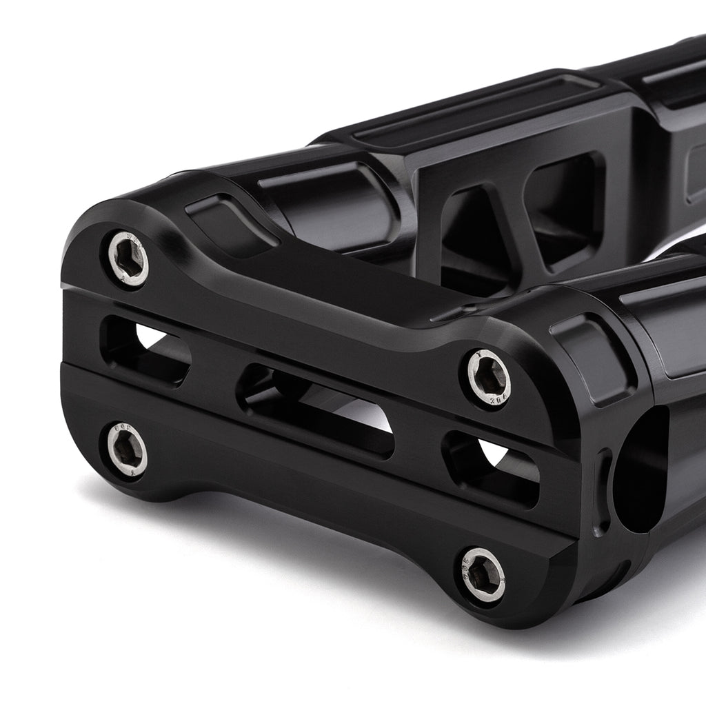 6" Straight Clamp Handlebar Risers for 1-1/8" Handlebars - Anodized Black-Bars & Risers-HellBend Custom Cycles