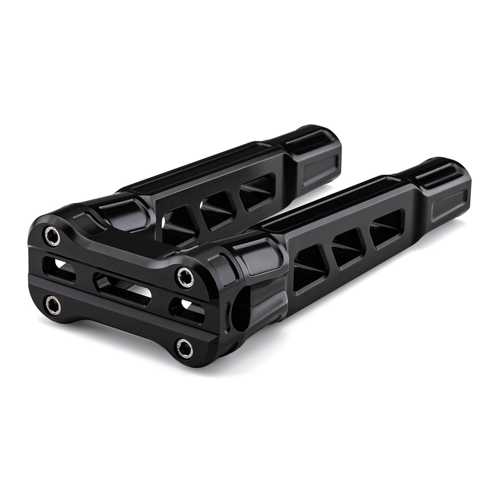 8" Straight Clamp Handlebar Risers for 1-1/8" Handlebars - Anodized Black-Bars & Risers-HellBend Custom Cycles