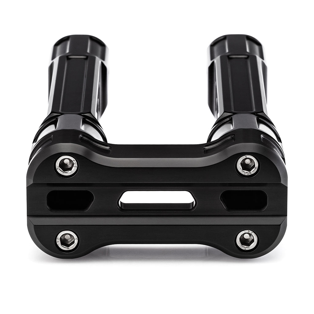 8" Straight Clamp Handlebar Risers for 1-1/8" Handlebars - Anodized Black-Bars & Risers-HellBend Custom Cycles