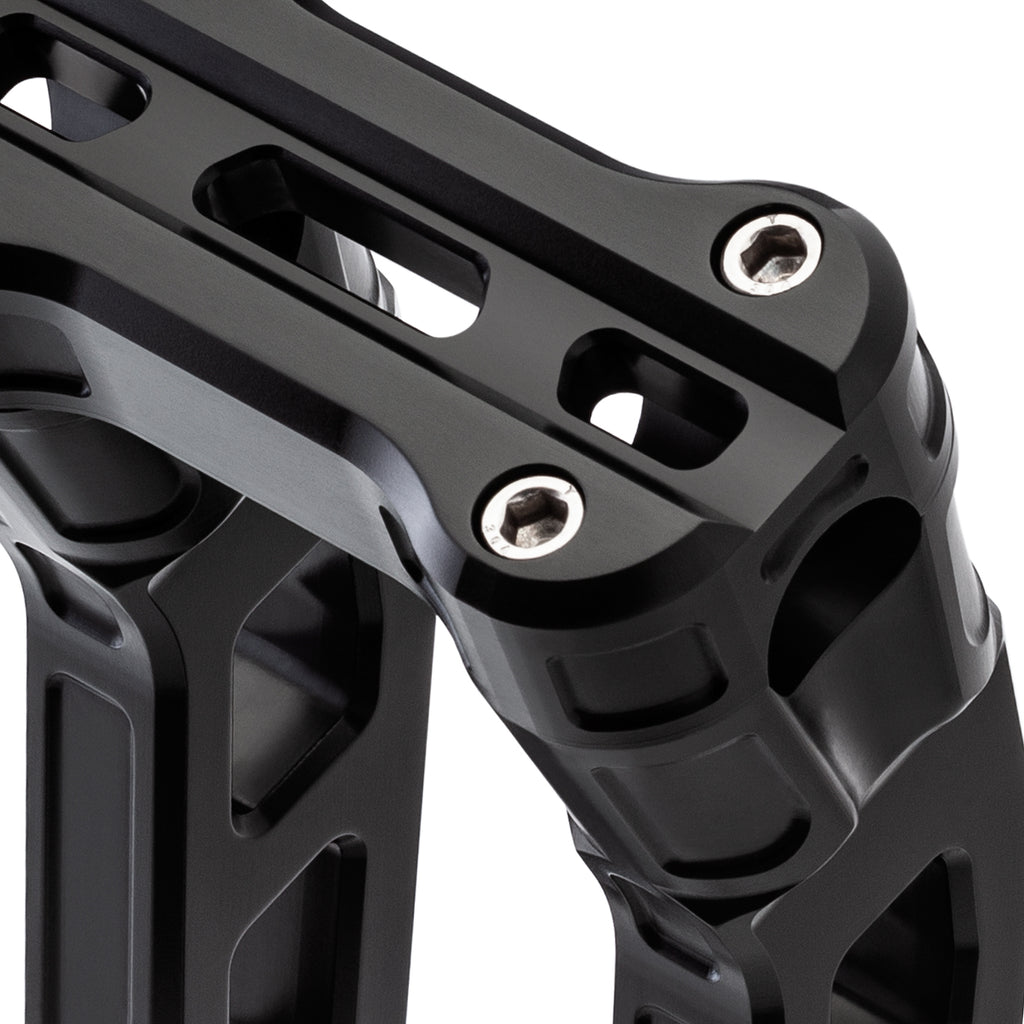 10" Pull-Back Clamp Handlebar Risers for 1-1/8" Handlebars - Anodized Black-Bars & Risers-HellBend Custom Cycles