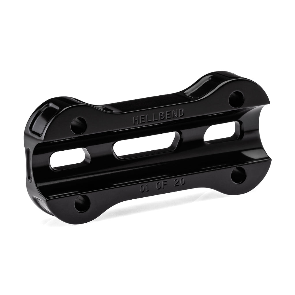 12" Pull-Back Clamp Handlebar Risers for 1-1/8" Handlebars - Anodized Black-Bars & Risers-HellBend Custom Cycles