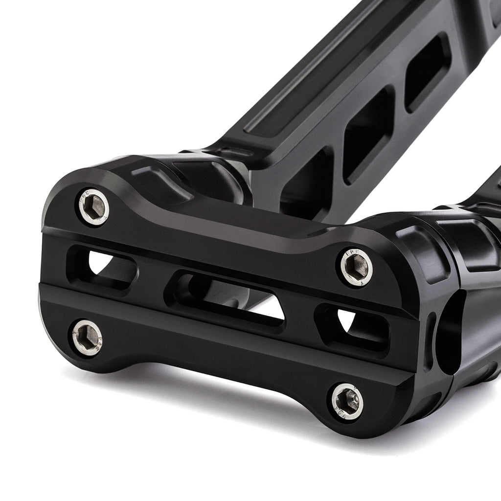 8" Pull-Back Clamp Handlebar Risers for 1-1/8" Handlebars - Anodized Black-Bars & Risers-HellBend Custom Cycles