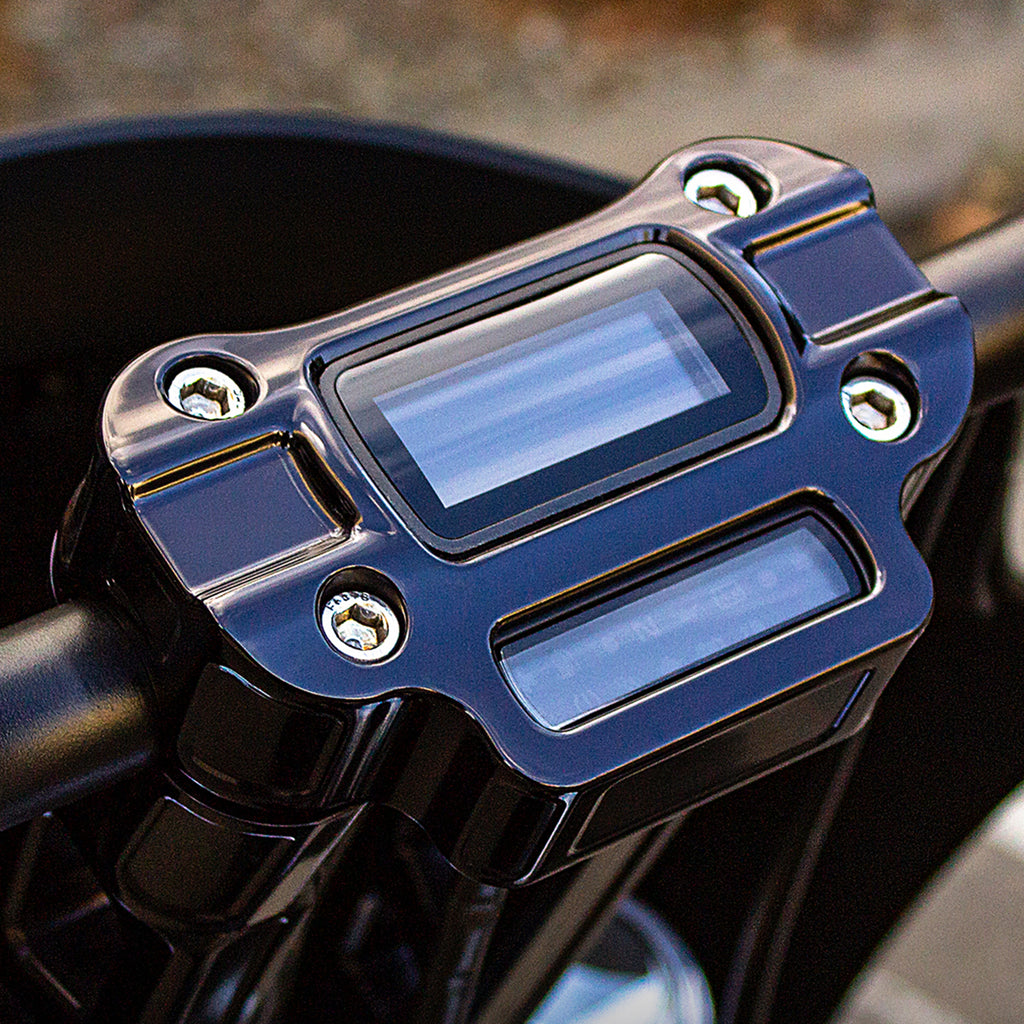 10" Pull-Back Clamp Handlebar Risers for 1-1/8" Handlebars - Anodized Black-Bars & Risers-HellBend Custom Cycles